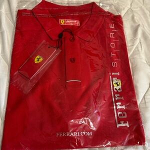 Mens size XL (( fit L )) authentic 100% Ferrari polo T-shirt  new with tag